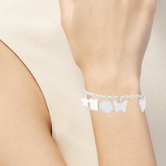 Gucci Trademark Silver Engraved Charm Bracelet - Picture 3 of 8